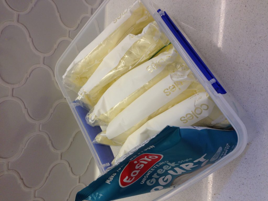 Homemade yoghurt packets